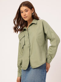 DressBerry Army Chic Chest Pocket Detail Shirt