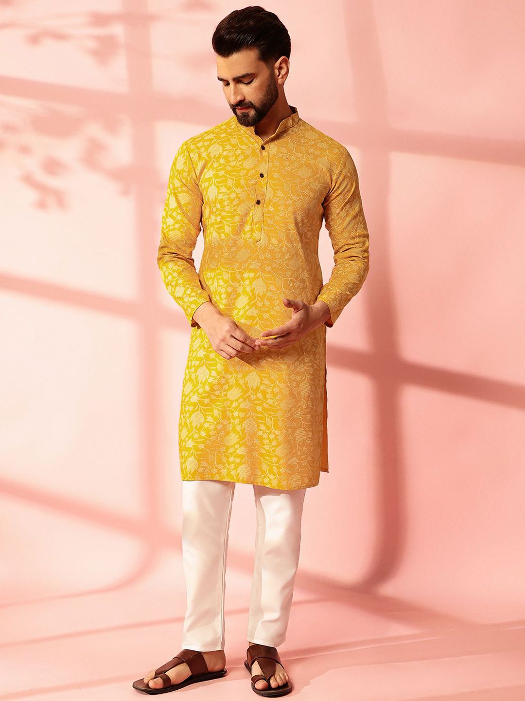 Anouk Men Floral Printed Regular Kurta with Pyjamas