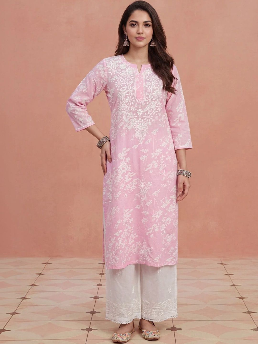 House of Chikankari Women Ethnic Motifs Embroidered Chikankari Kurta