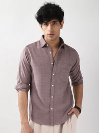 Urbano Fashion Men Purple Solid Linen Full Sleeve Relaxed Fit Casual Shirt