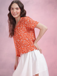 DressBerry Printed Cuban Collar Shirt