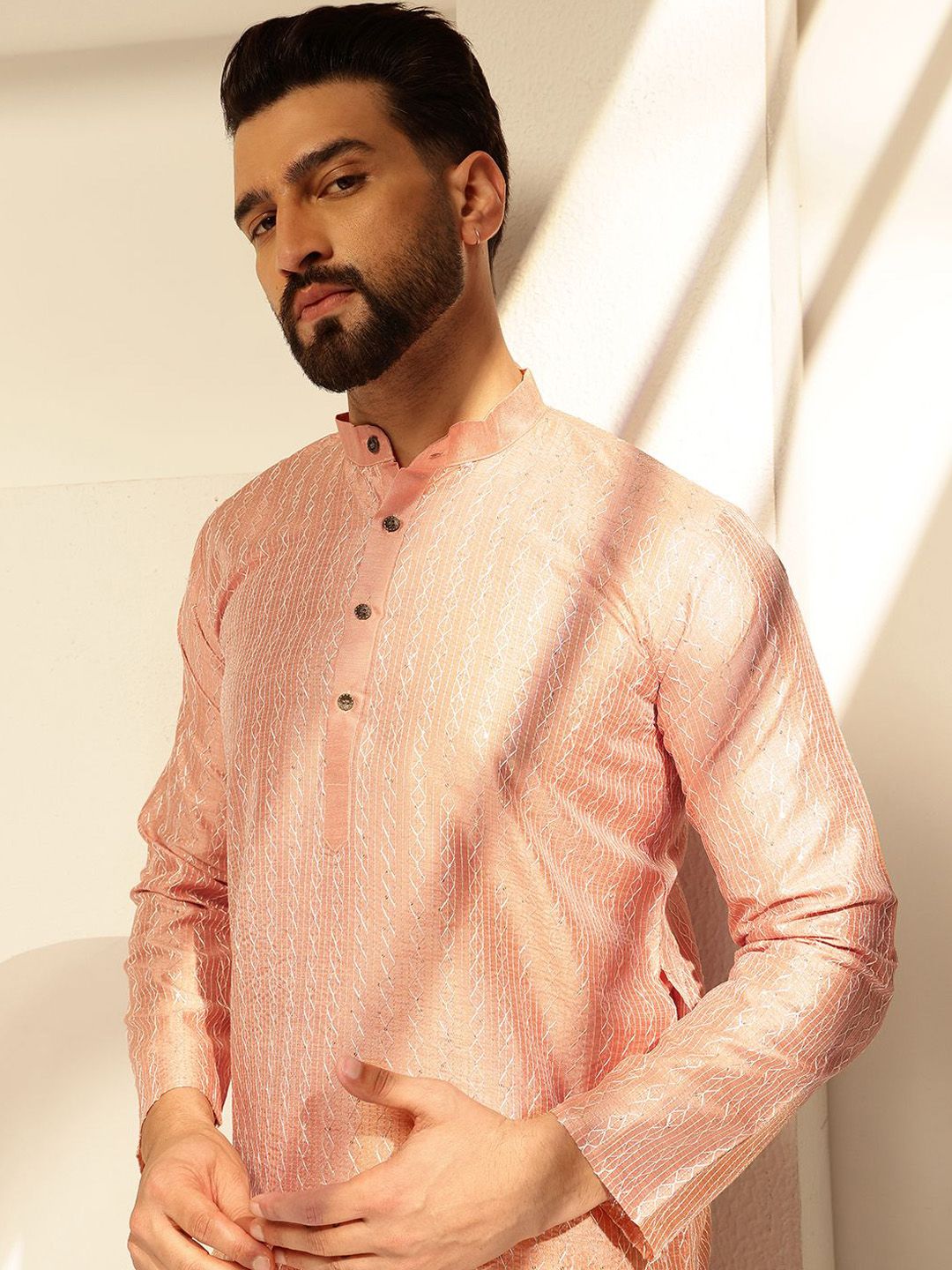 SOJANYA Kurta Lurus Labuci Sulam Geometri