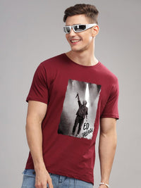 ADRO Men Graphic Printed Round Neck Cotton T-shirt