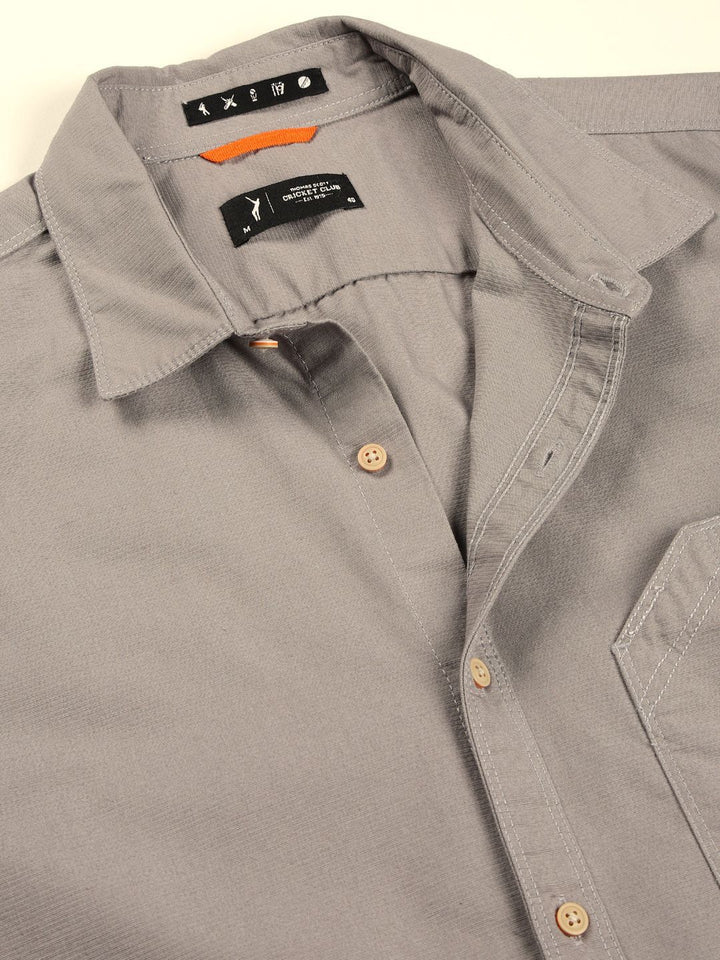 Thomas Scott Men Premium Cutaway Collar Solid Pure Cotton Slim Fit Casual Shirt