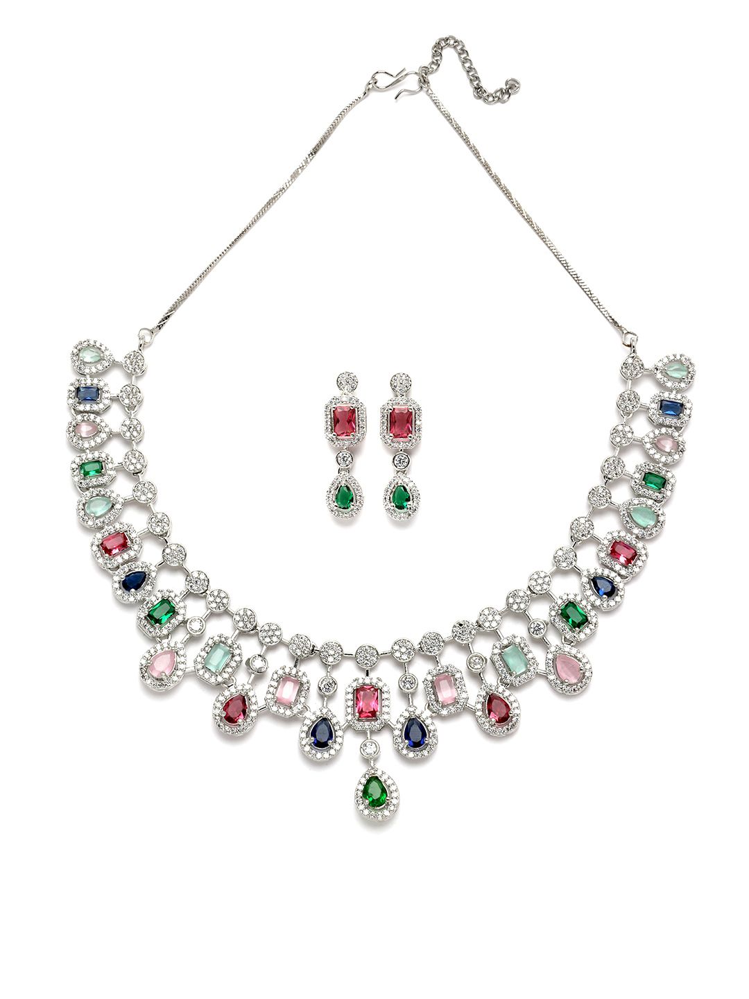 KARATCART Cubic Zirconia Studded Alloy Jewellery Set