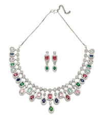 KARATCART Cubic Zirconia Studded Alloy Jewellery Set