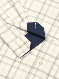 Thomas Scott Men Smart Cutaway Collar Checked Cotton Formal Shirt