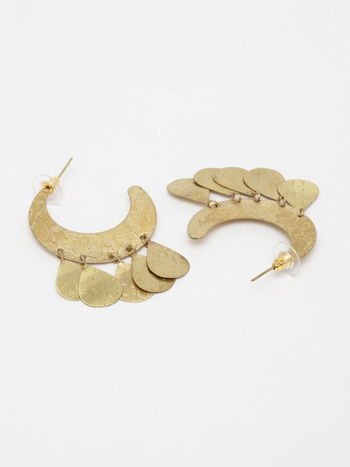 Anouk Gold-Plated Contemporary Half Hoop Earrings