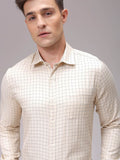 The Indian Garage Co. X Luxe Men Slim Fit Opaque Checked Formal Shirt
