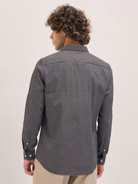 THE BEAR HOUSE Men Spread Collar Geometric Printed Cotton Tailored Fit Formal Shirt