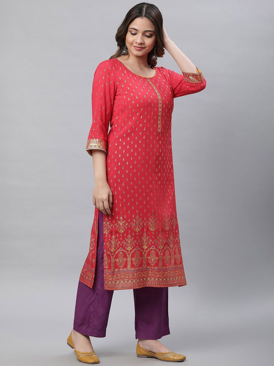 AURELIA Women Geometric Printed Kurta