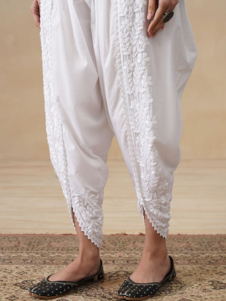 House of Chikankari Women Loose Fit Cotton Blend Salwar