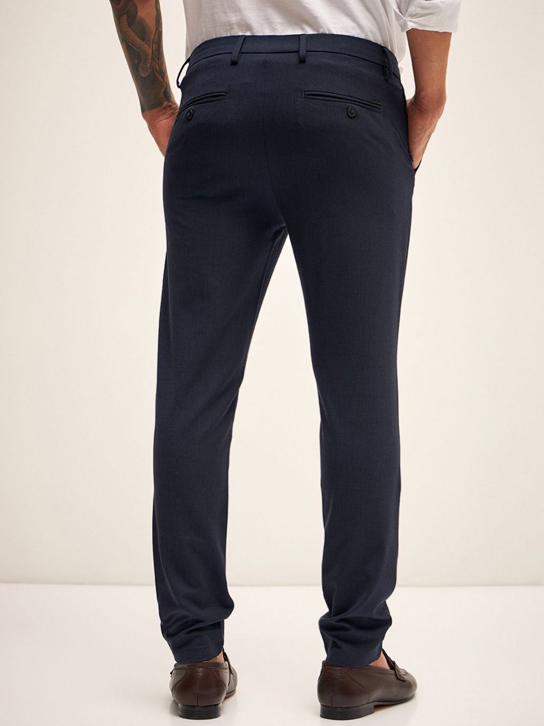 THE BEAR HOUSE Men Slim Fit Chinos Trousers