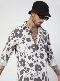 VASTRADO Men Classic Fit Spread Collar Floral Printed Casual Shirt