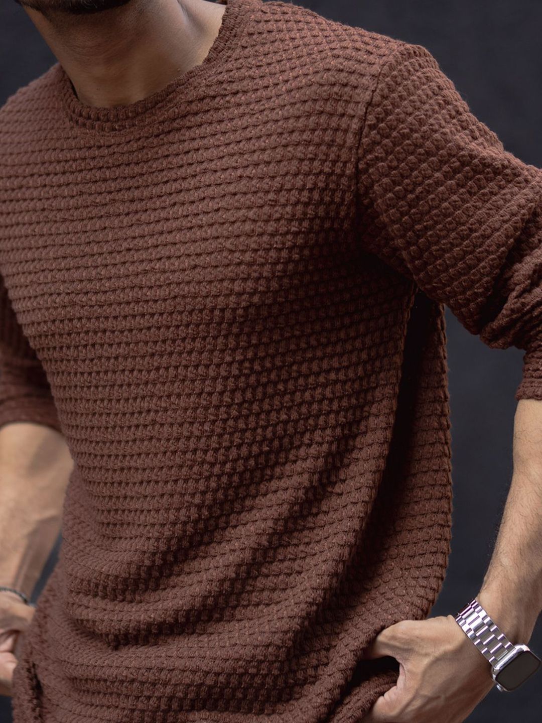 Powerlook Men Solid Round Neck Cotton T-shirt