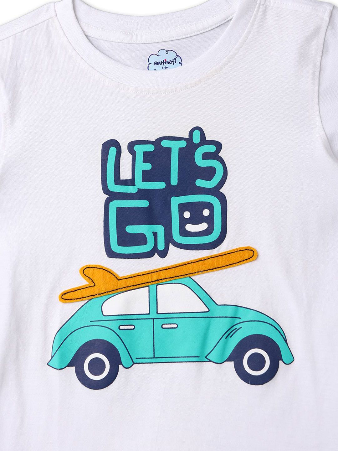 Nauti Nati Boys Printed Pure Cotton T-shirt With Shorts