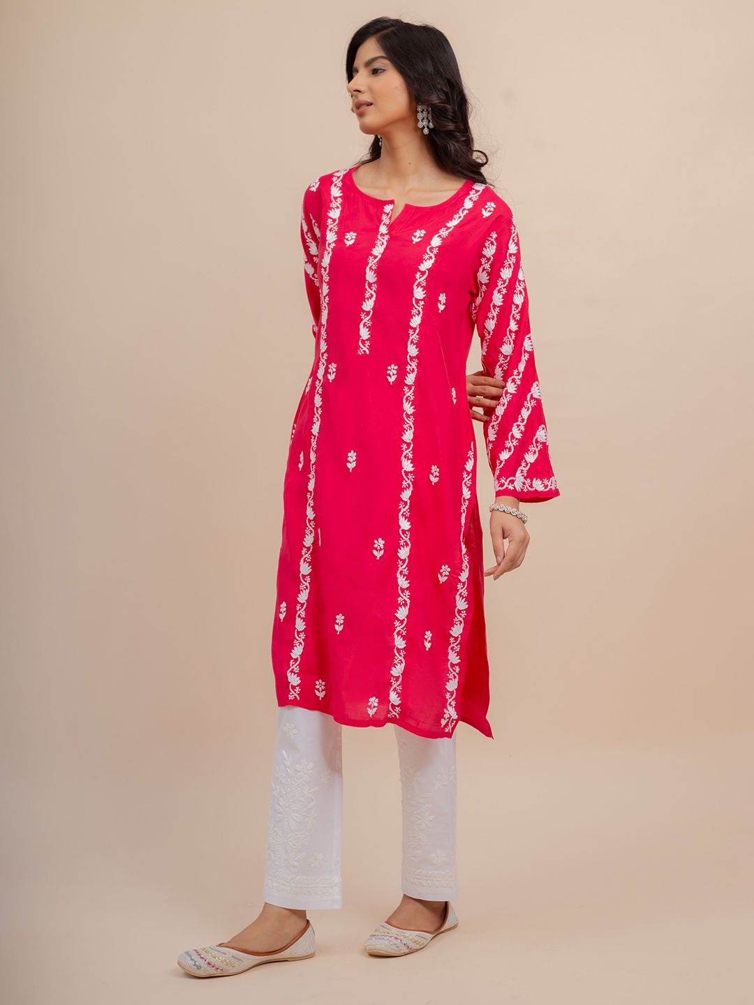 House of Kari Women Chikankari Muslin Kurta