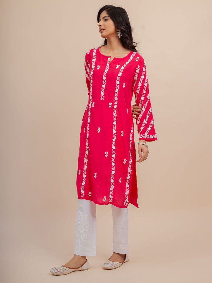House of Kari Women Chikankari Muslin Kurta