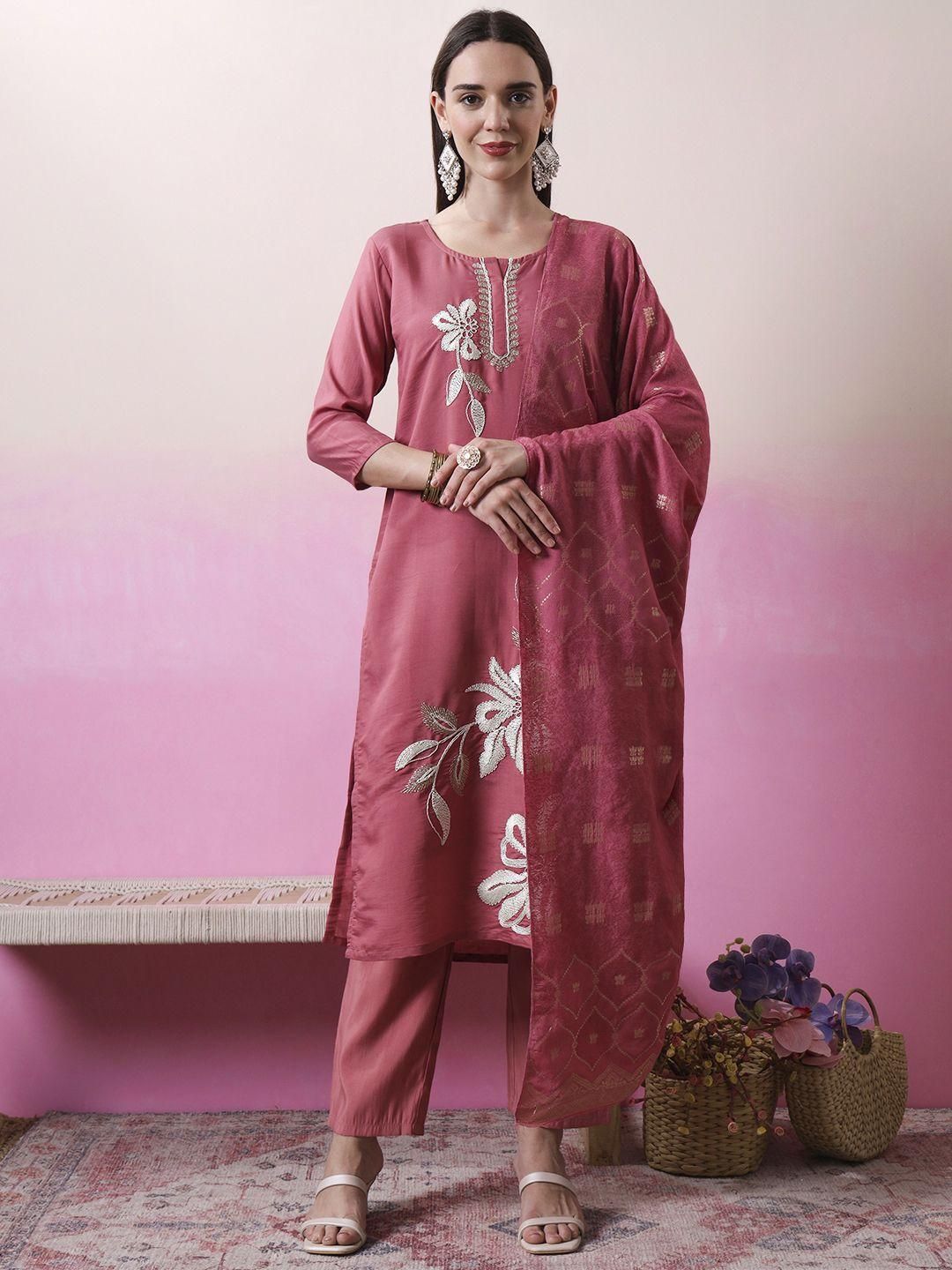 KALINI Women Embroidered A-Line Kurta Set