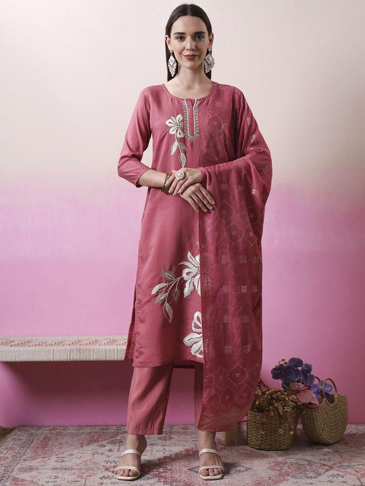 KALINI Women Embroidered A-Line Kurta Set