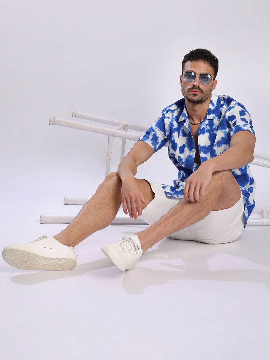 Bene Kleed Men Abstract Printed Cuban Collar Casual Shirt