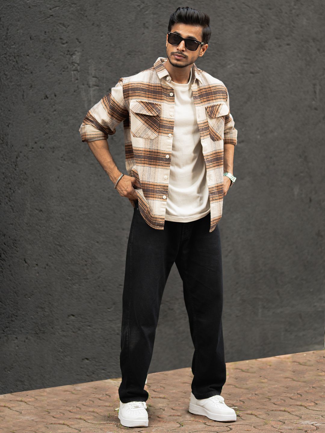 Powerlook Men Tartan Checks Opaque Checked Casual Shirt