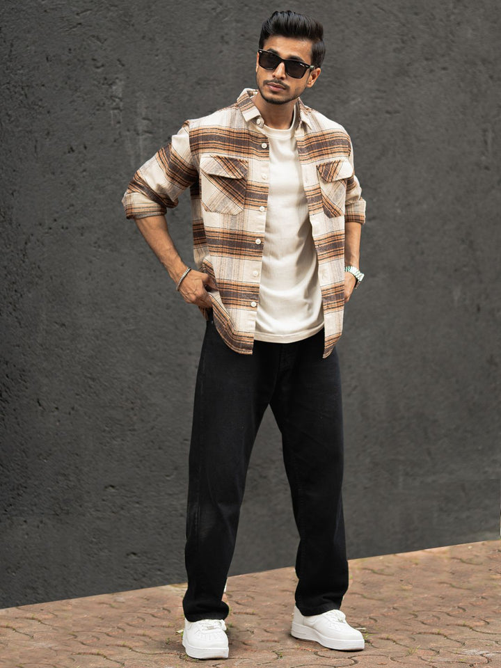 Powerlook Men Tartan Checks Opaque Checked Casual Shirt