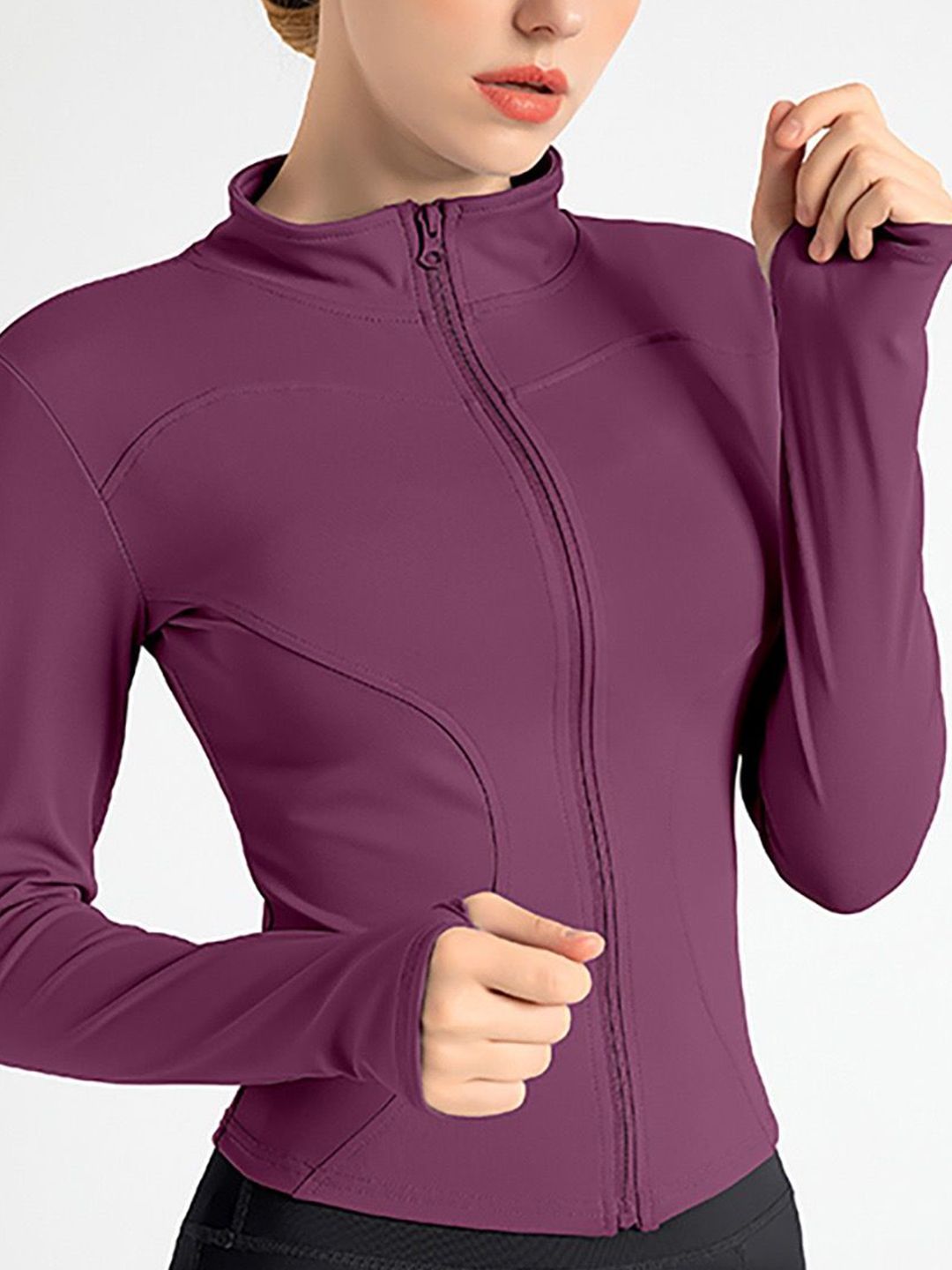 HRX by Hrithik Roshan Women High Neck Sports Sweatshirts With Zip Detail