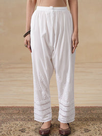 House of Chikankari Women Embroidered Relaxed Trousers