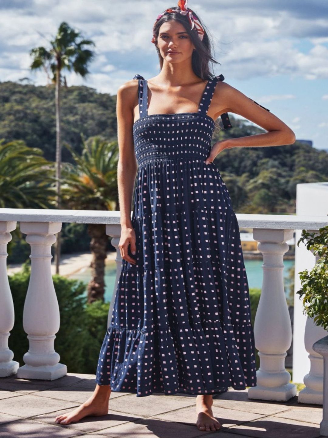 all about you Polka Dot Print Fit & Flare Maxi Dress