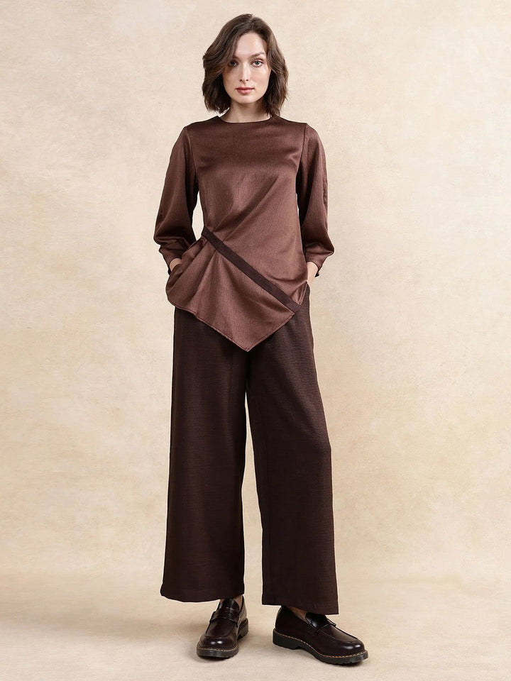 RAREISM Women Solid Round Neck Top