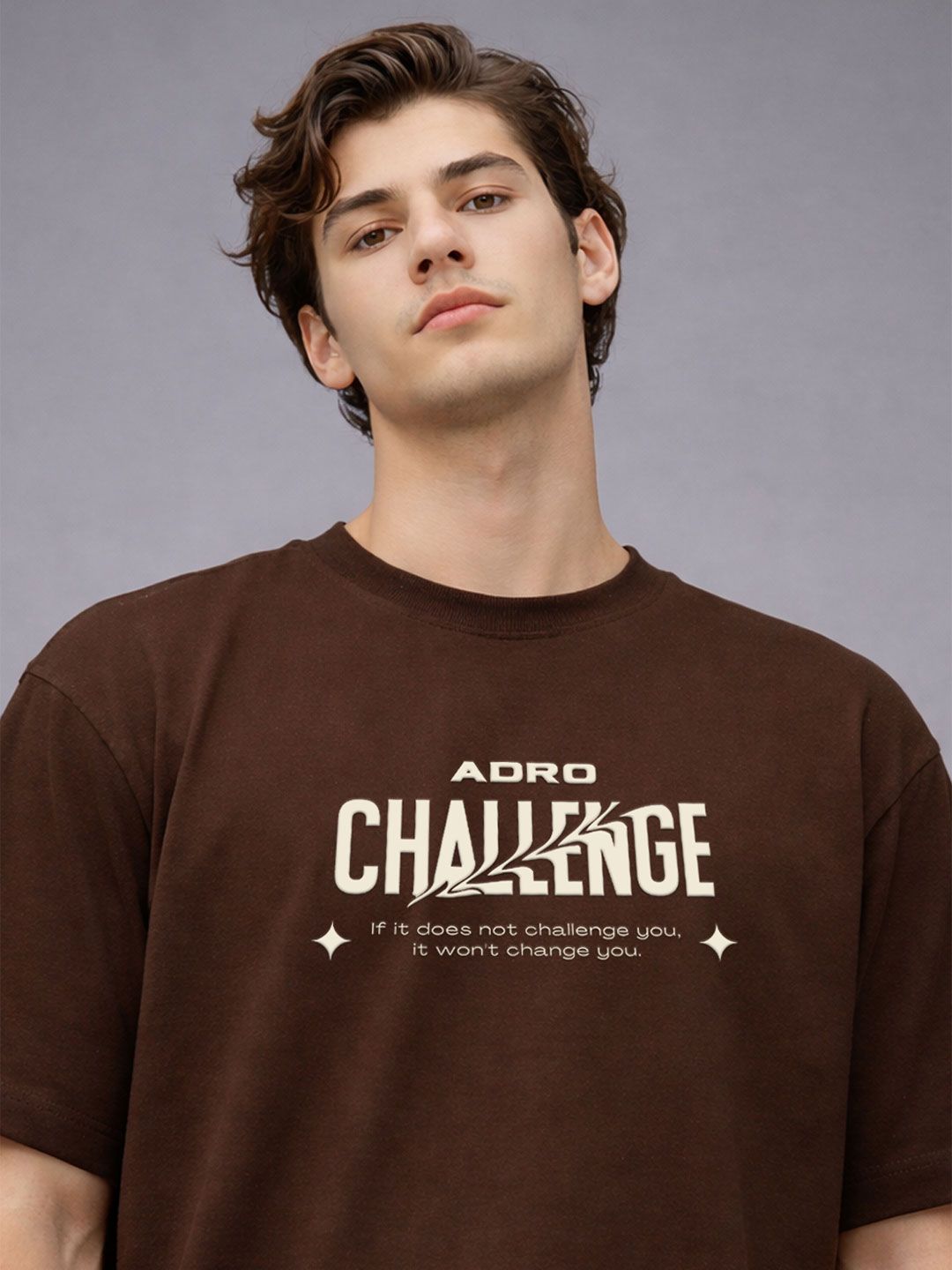 ADRO Men Printed Drop-Shoulder Sleeves T-shirt
