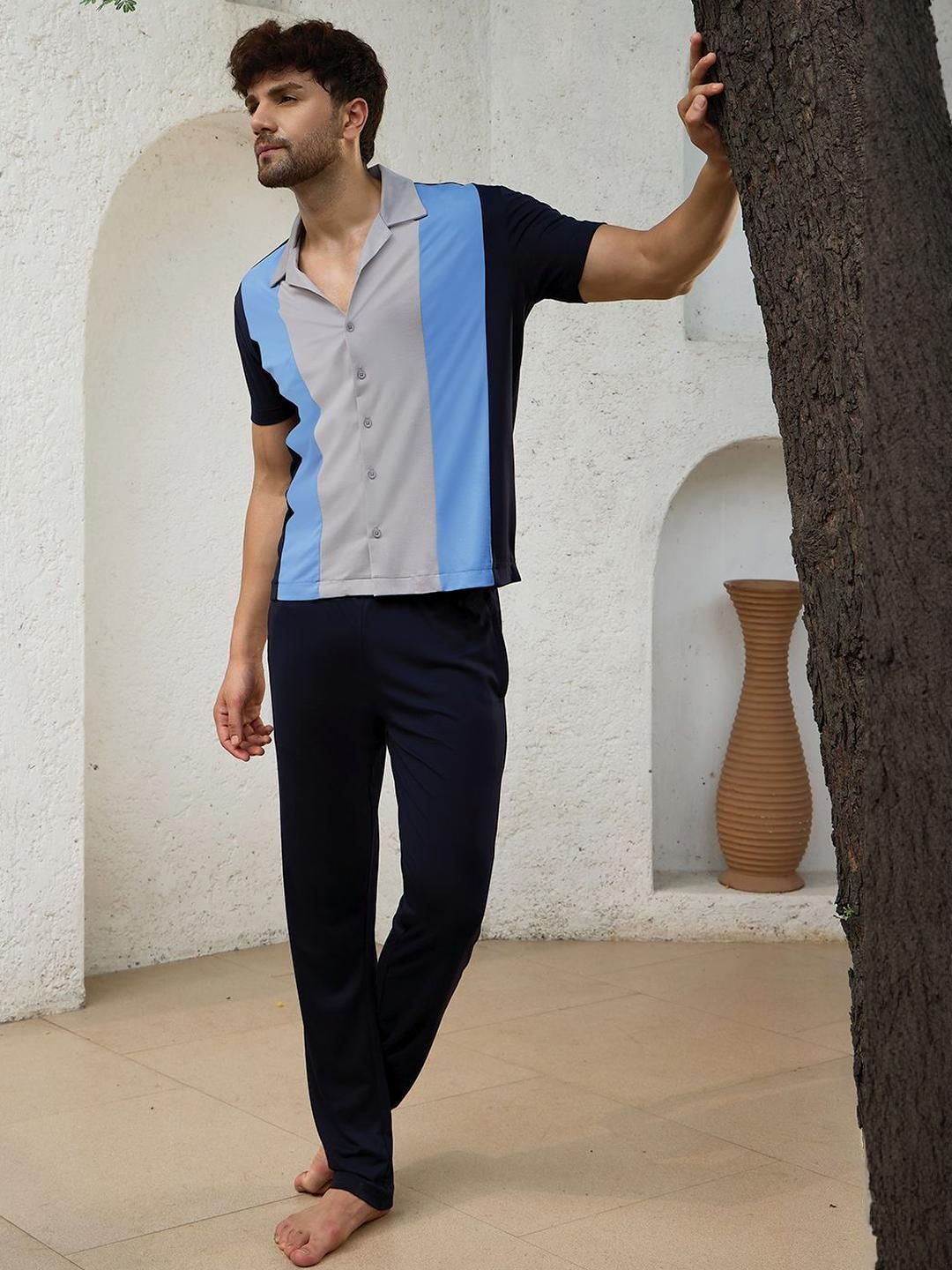 Sweet Dreams Men Striped Night suit