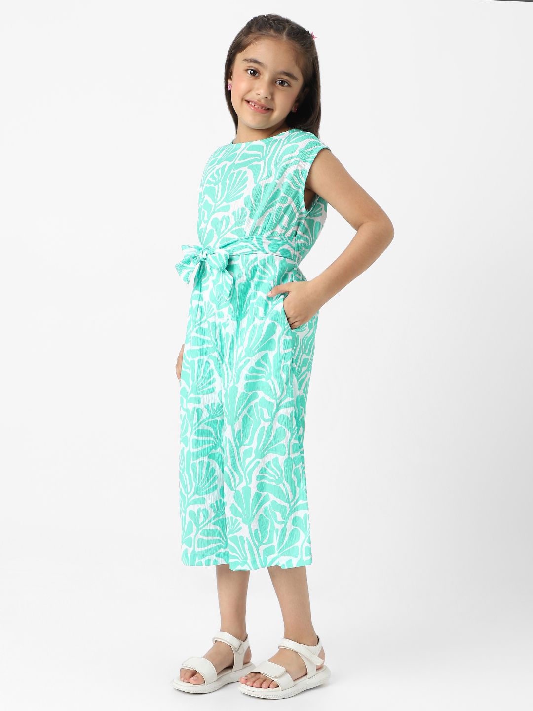 Nauti Nati Girls Printed Capri Jumpsuit