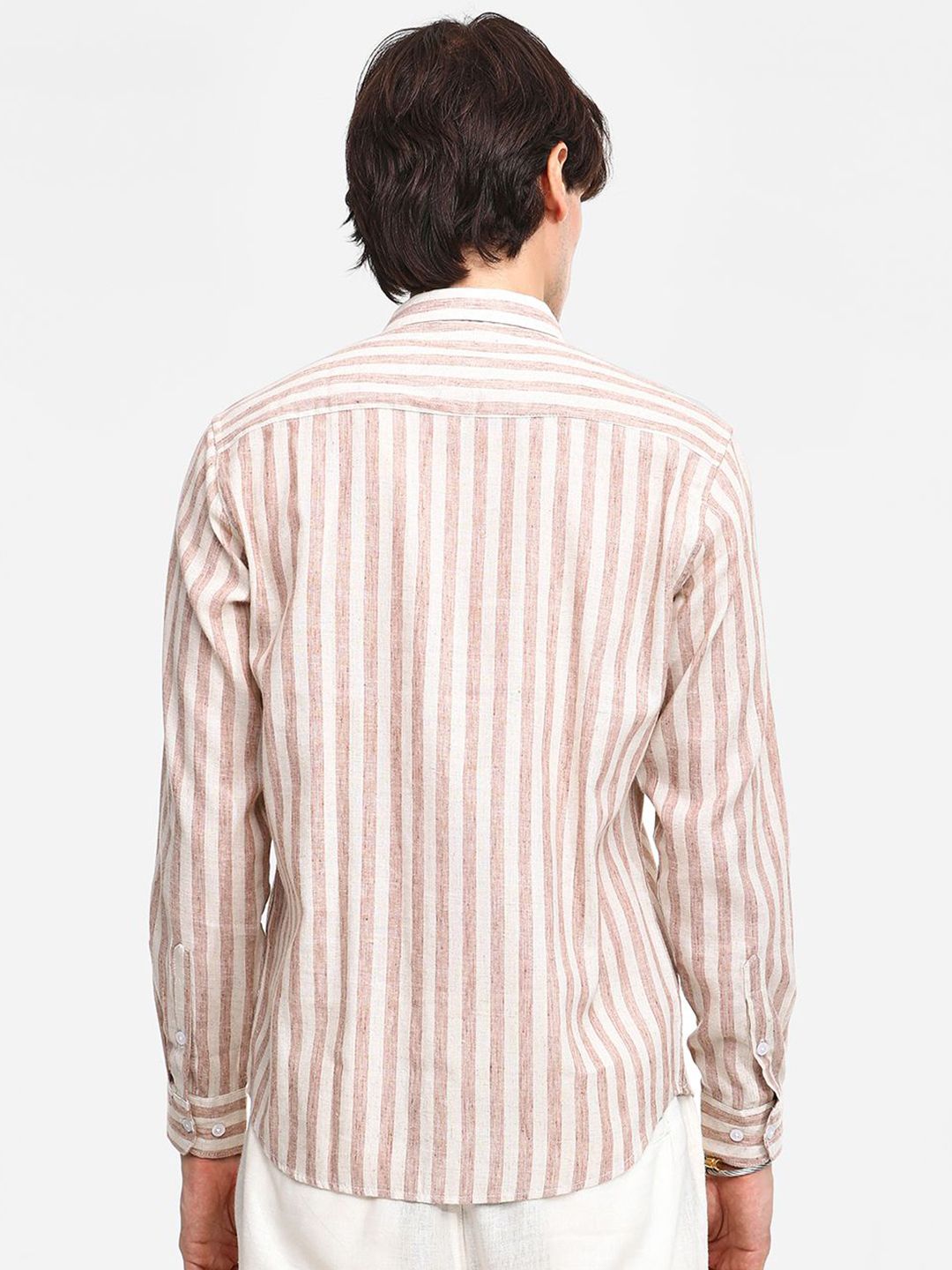 Campus Sutra Men Comfort Spread Collar Striped Cotton Casual Shirt