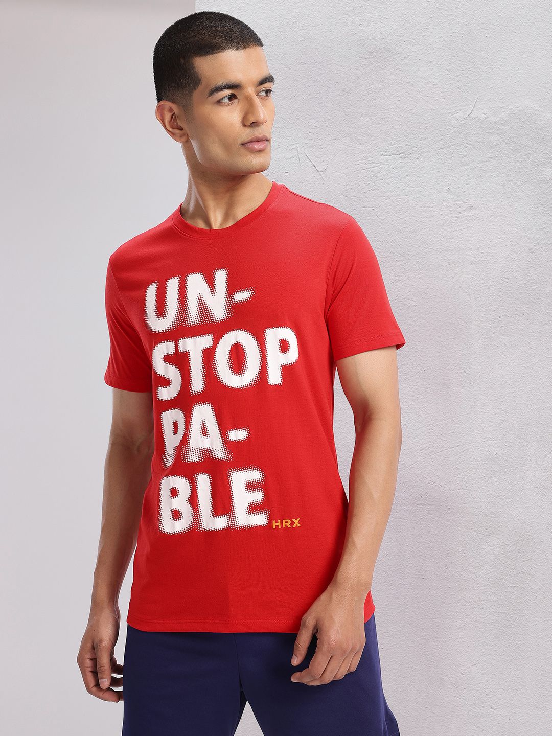 HRX by Hrithik Roshan Typography Print Training  T-shirt