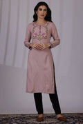 W Floral Embroidered Keyhole Neck Straight Kurta