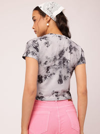 DressBerry LA City Chic Printed Dyed Crop T-shirt
