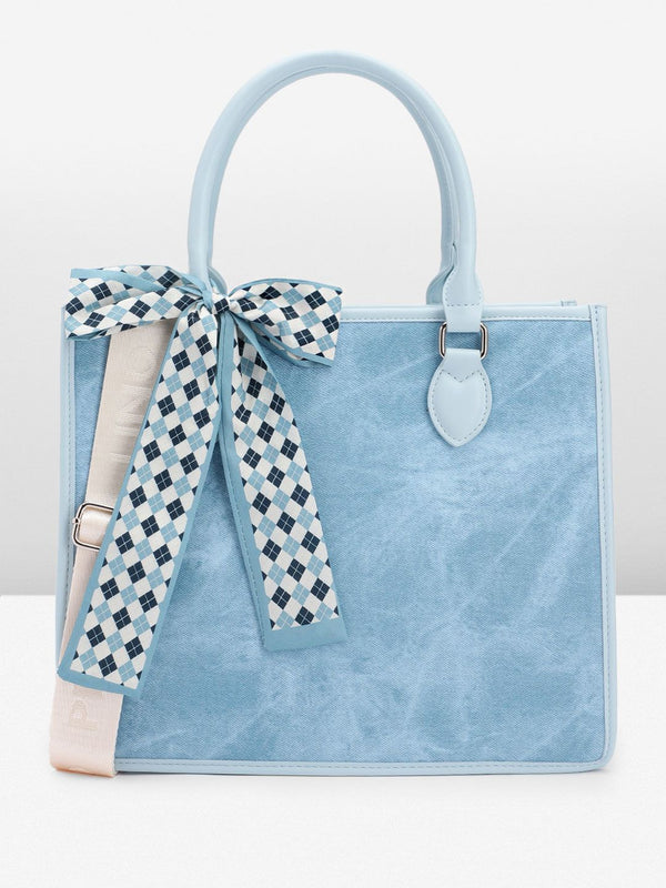 Lino Perros Textured Structured Handheld Bag with Bow Detail