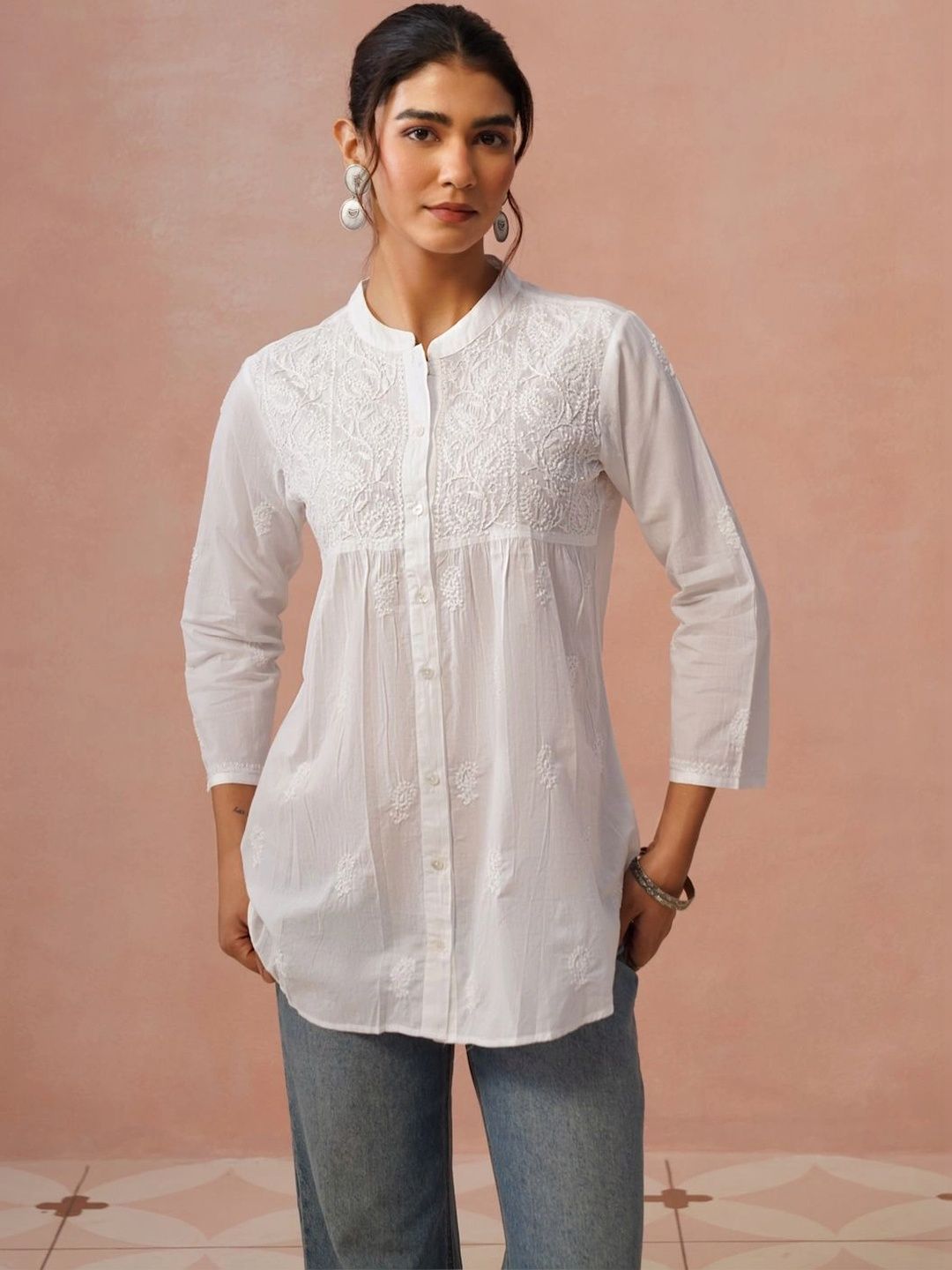 House of Chikankari Women Straight Casual Shirt