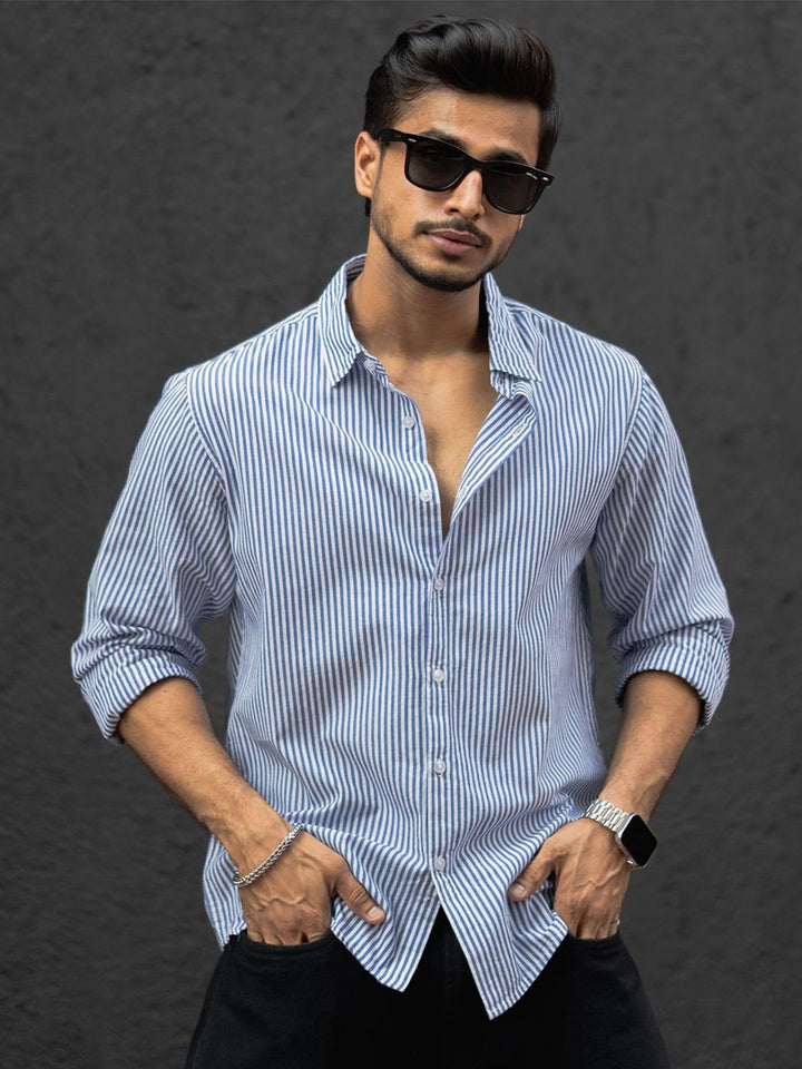 Powerlook Men Opaque Striped Casual Shirt