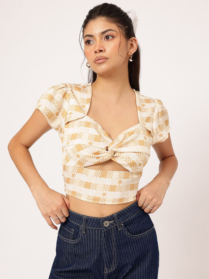 DressBerry Twisted Cut Out Detail Crop Detail