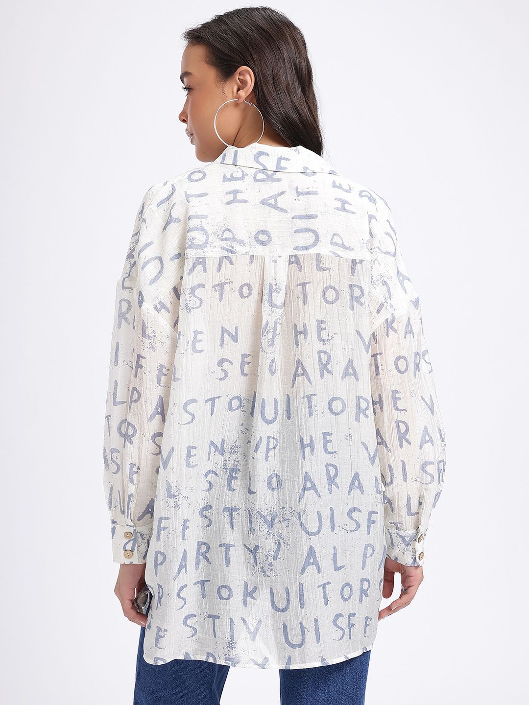 DressBerry Glitter Code Typographic Shirt