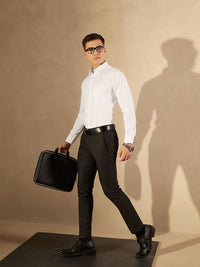 DENNISON Men Smart Spread Collar Solid Cotton Formal Shirt