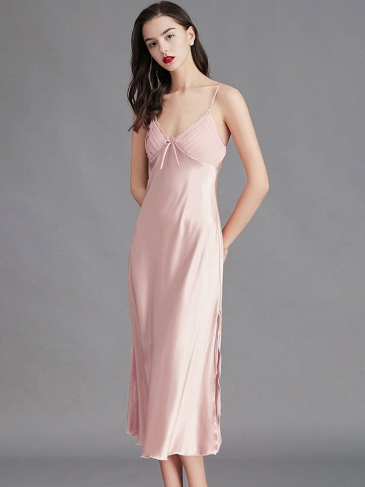 DressBerry Solid Shoulder Straps Midi Nightdress