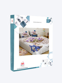 Myntra Elegant Homes Multicoloured Floral 300 TC Bedsheet with 2 Pillow Covers