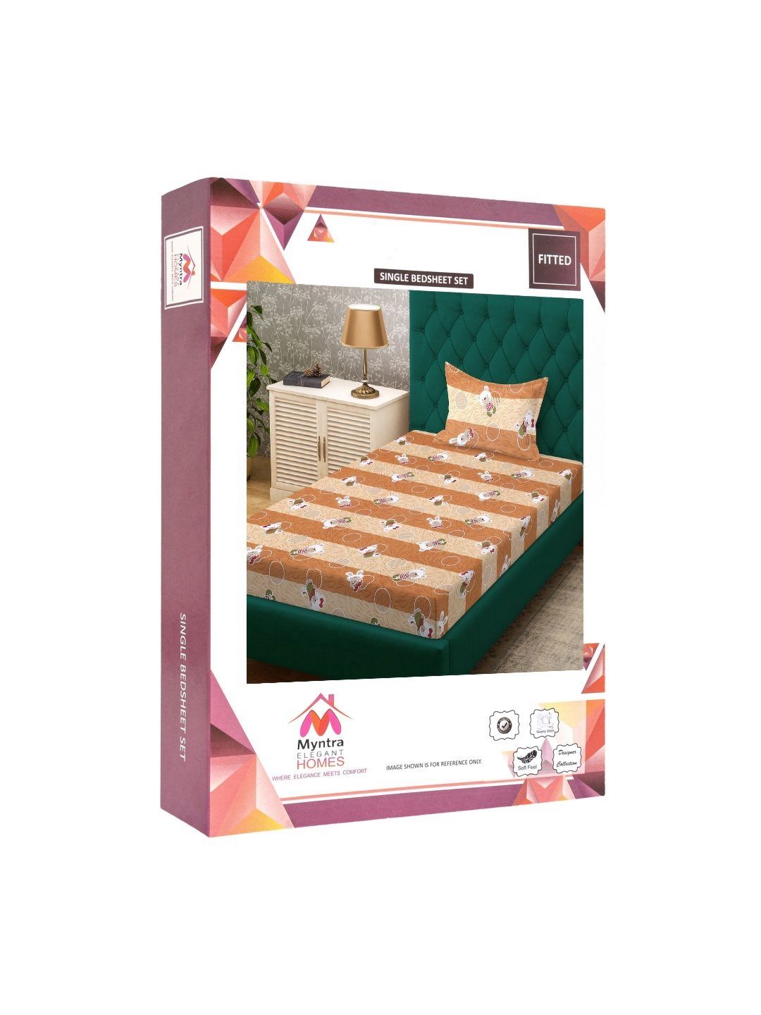 Myntra Elegant Homes Mustard Kuning Kapas Tulen Dilengkapi Set Cadar Bujang 2.25 m x 1.5 m