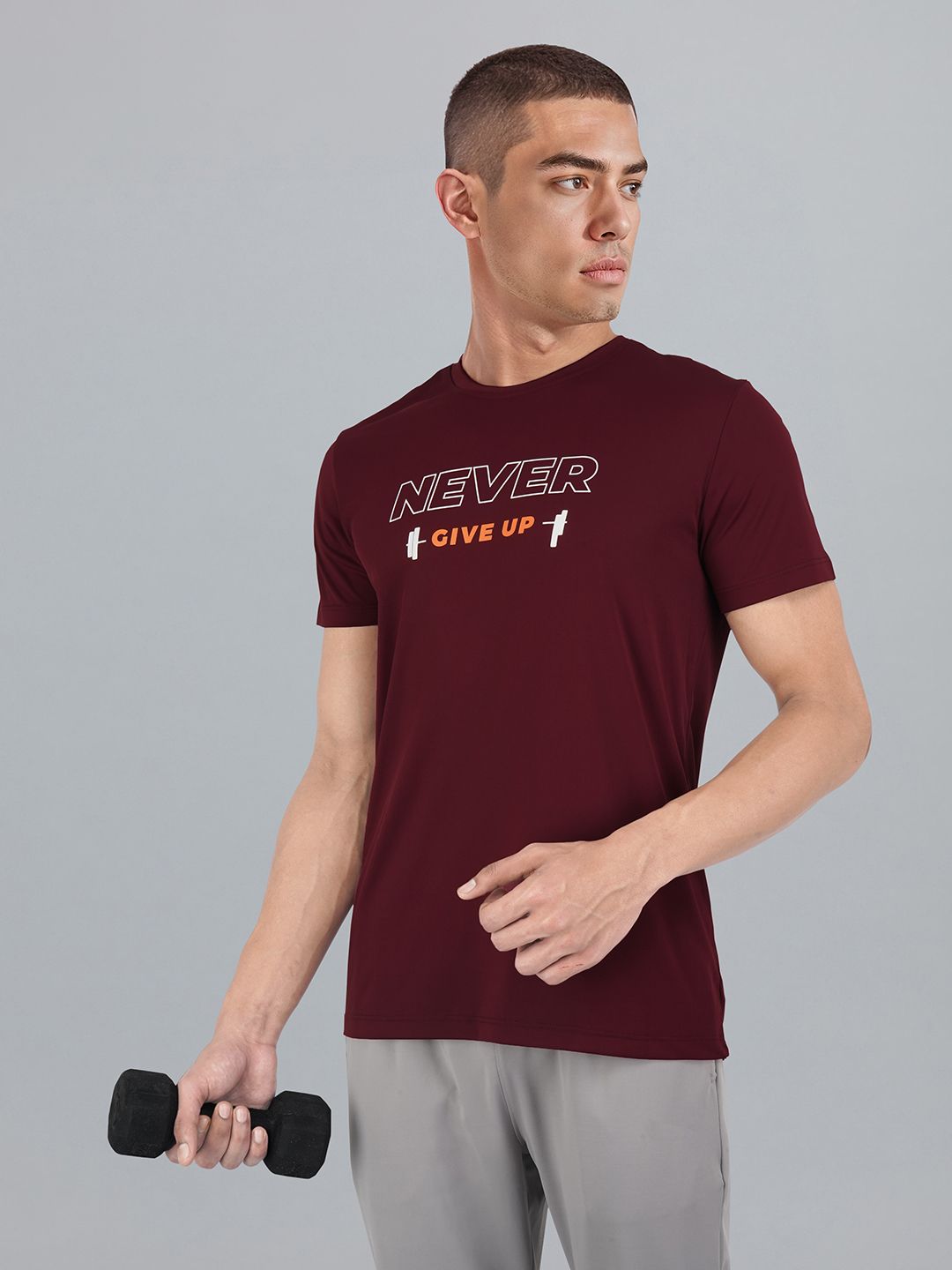 HRX by Hrithik Roshan Typography Printed Rapid-Dry Training T-shirt