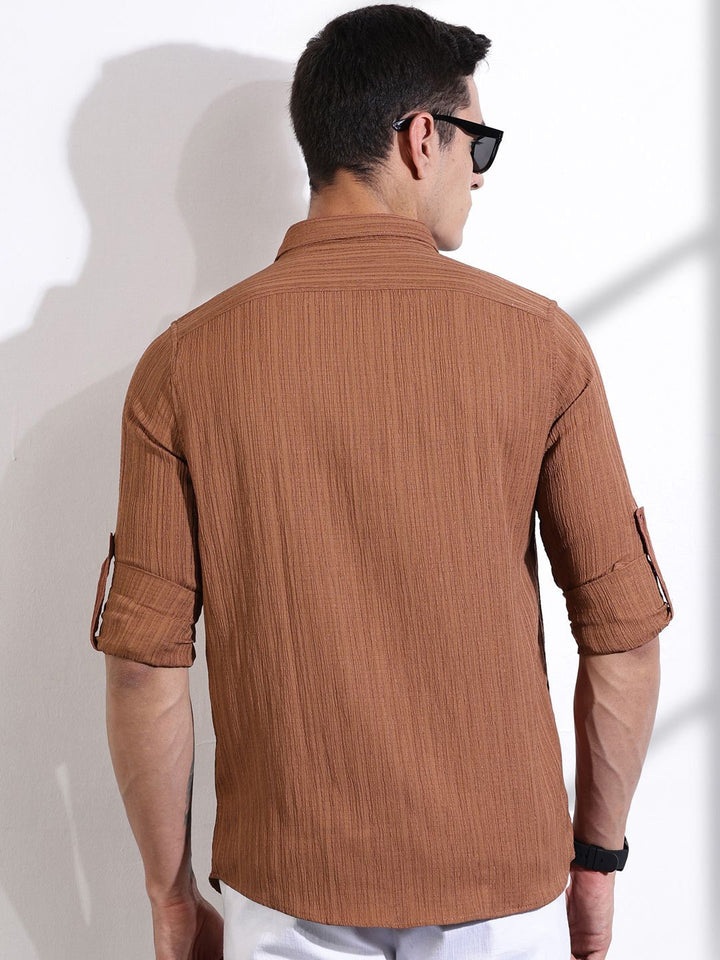 Thomas Scott Men Classic Slim Fit Opaque Casual Shirt
