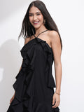 Tokyo Talkies Women Printed Full Sleeve Mini Wrap Dress